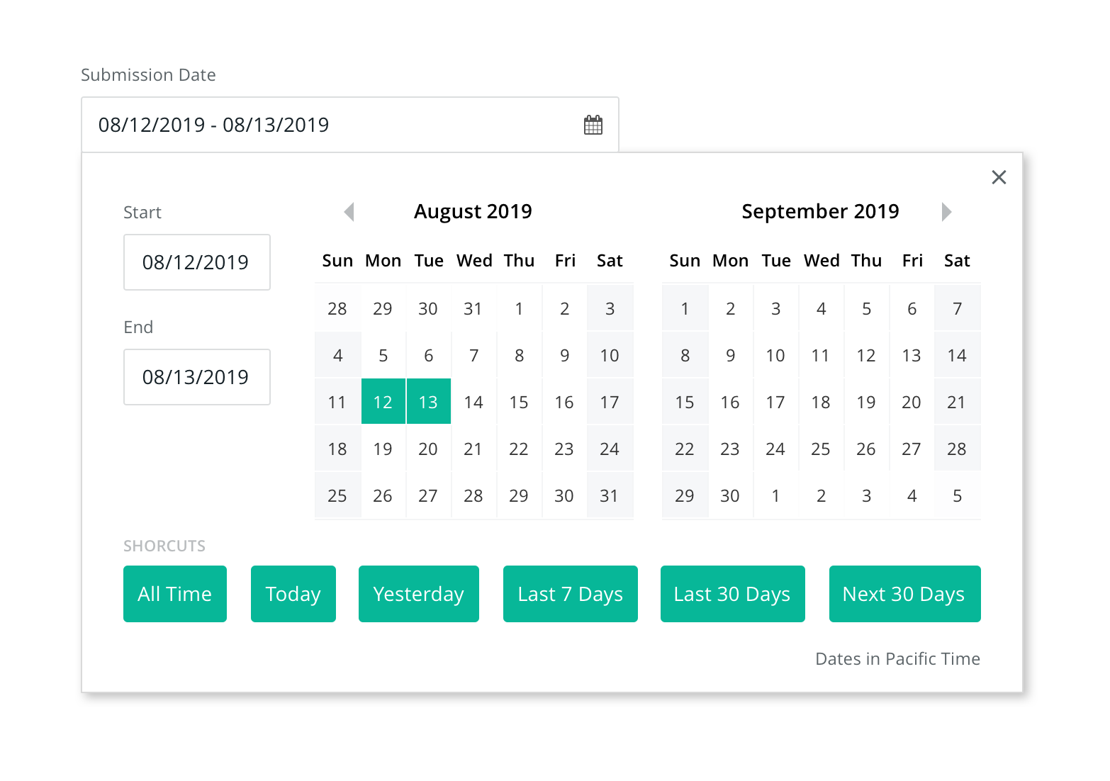 Calendar   WIth Input